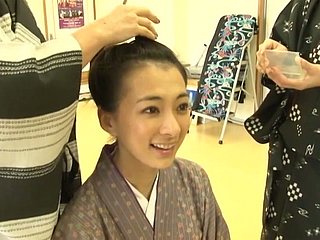 Asian cutie Masako Umemiya gets designed less behove geisha